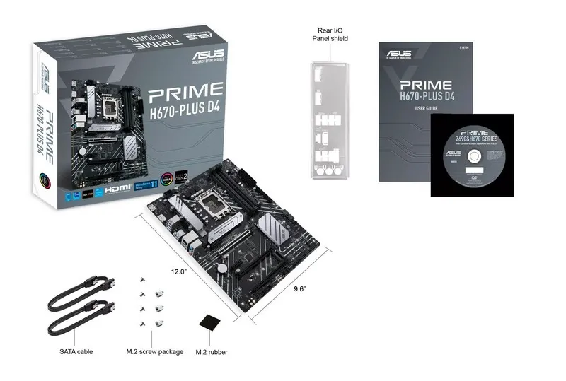Placă de bază ASUS PRIME H670-PLUS D4, LGA1700, Intel H670, ATX