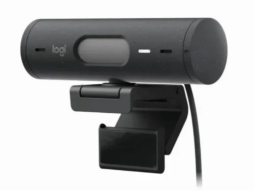 Cameră Web Logitech BRIO 500, Full-HD 1080P, Gri