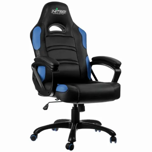 Игровое кресло Gamemax GCR07, Искусственная кожа, Черный/Синий
