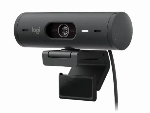 Cameră Web Logitech BRIO 500, Full-HD 1080P, Gri