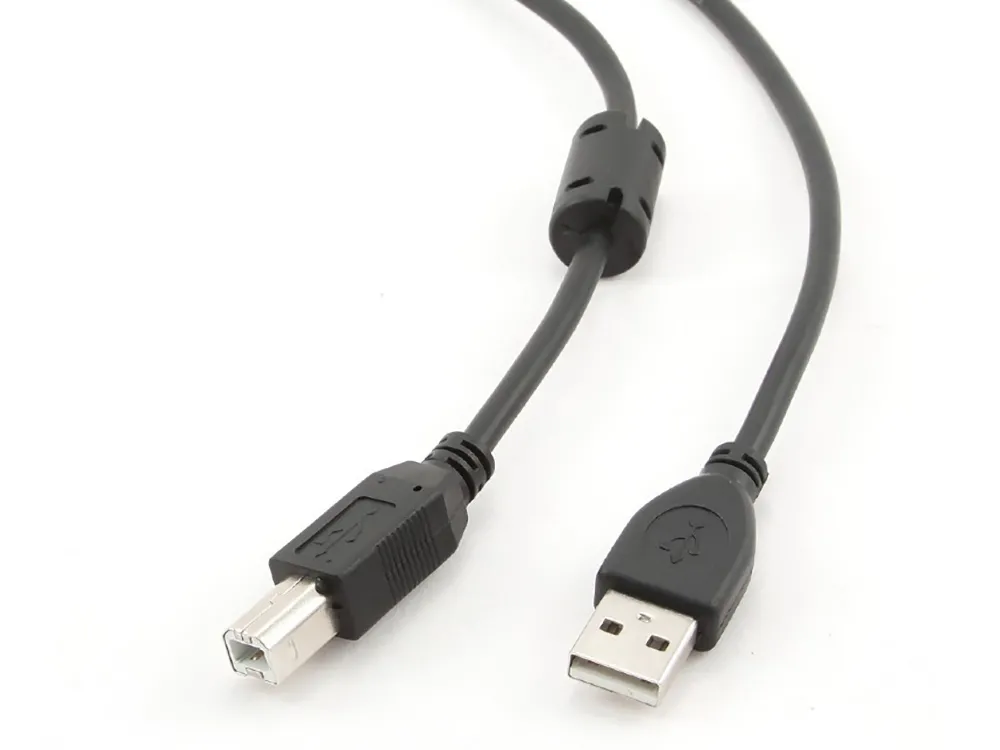 Кабель данных для периферийных устройств Cablexpert CCFB-USB2-AMBM-1.5M, USB Type-A/USB Type-B, 1,5м, Чёрный