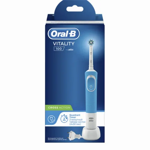 Periuță de dinți electrică BRAUN Vitality 100 Cross Action, Alb Albastru