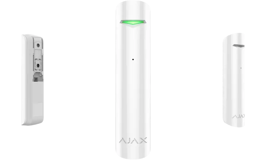 Detector de spargere Ajax GlassProtect, Alb