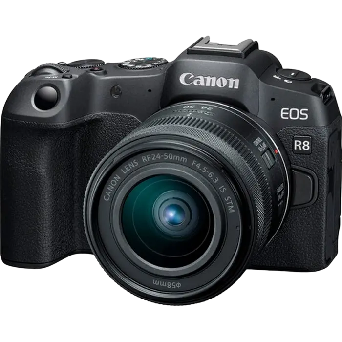 Беззеркальный фотоаппарат Canon EOS R8 & RF 24-50mm f/4.5-6.3 IS STM KIT, Чёрный