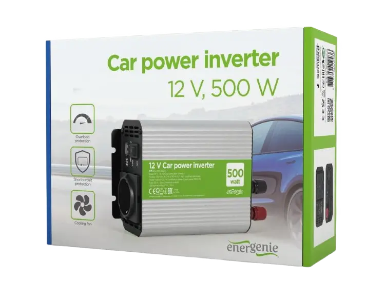 Invertor Auto Energenie EG-PWC500-01, 500W, Gri