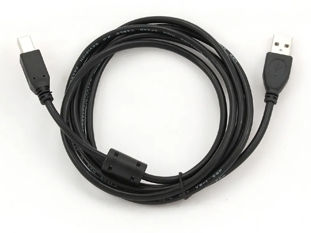 Кабель данных для периферийных устройств Cablexpert CCFB-USB2-AMBM-3M, USB Type-A/USB Type-B, 3м, Чёрный