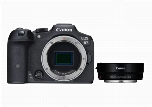 Aparat Foto Mirrorless Canon EOS R7 Body & Adapter, Negru