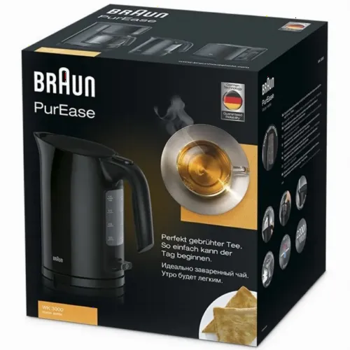 Fierbător electric BRAUN WK3000BK, Negru