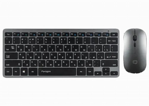 Set Tastatură + Mouse QUMO Paragon, Fără fir, Argintiu