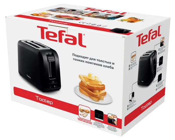 Toaster Tefal DELFINI, Negru