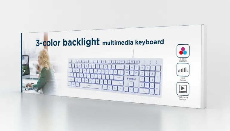 Клавиатура Gembird KB-UML3-01-W-RU, Проводное, Белый