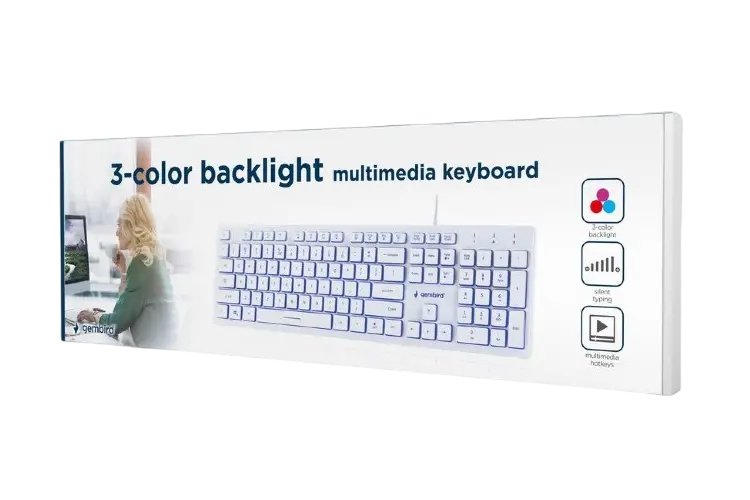 Клавиатура Gembird KB-UML3-01-W-RU, Проводное, Белый