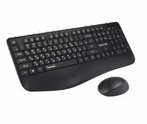 Set Tastatură + Mouse QUMO Space, Fără fir, Negru