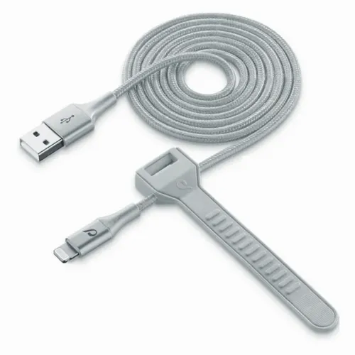 Cablu încărcare și sincronizare Cellularline Satellite MFI, USB Type-A/Lightning, 1m, Argintiu