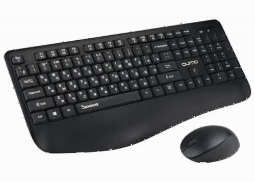 Set Tastatură + Mouse QUMO Space, Fără fir, Negru