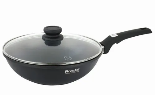 Tigaie WOK Rondell RDA-1349, 28cm, Negru