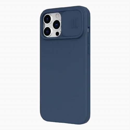 Чехол Nillkin iPhone 13 Pro Max, CamShield Silky Silicone, Темно-синий