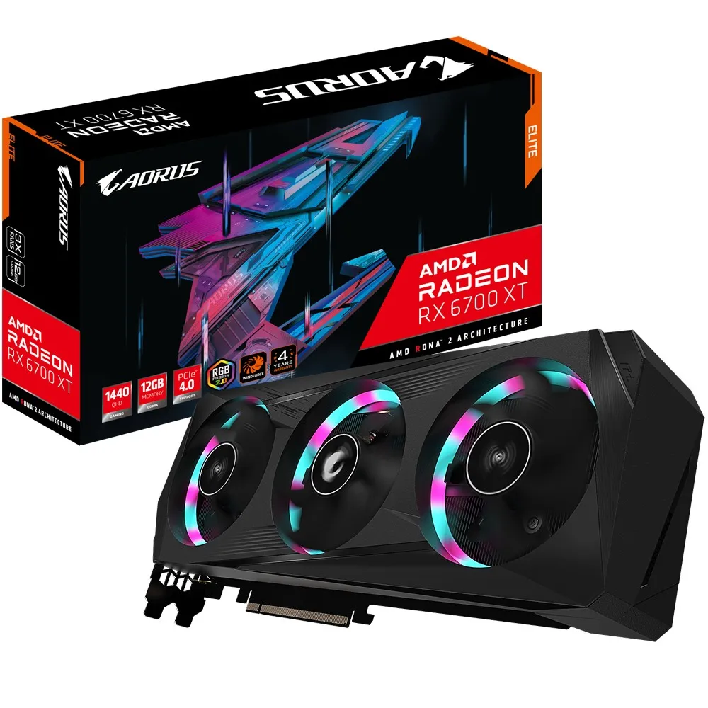 VGA Gigabyte Radeon RX 6700 XT 12GB GDDR6 Aorus Elite  (GV-R67XTAORUS E-12GD)