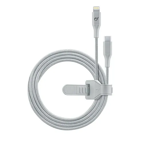 Cablu de încărcare și date Cellularline Satellite MFI, Lightning/USB Type-C, 1,2m, Argintiu
