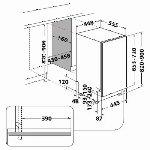 Mașină de spălat vase Whirlpool WSIP 4O33 PFE, Alb
