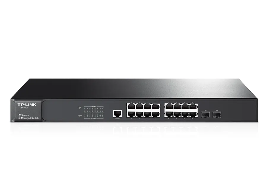 Switch de rețea TP-LINK TL-SG3216, 16x 10/100/1000 Mbps, 2x SFP