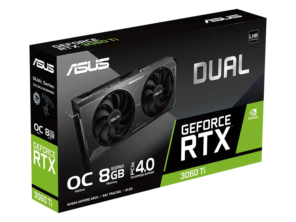 Placă Video ASUS DUAL-RTX3060TI-O8GD6X,  8GB GDDR6X 256bit