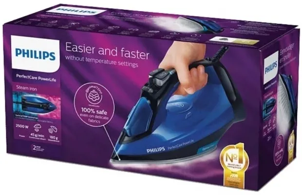 Fier de călcat PHILIPS PerfectCare GC3920/20, 2500W, Albastru