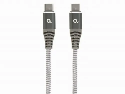  Blister Type-C/Type-C, CM/CM,  1.5 m,  60W charging power,Cablexpert Cotton Braided Spacegrey/White