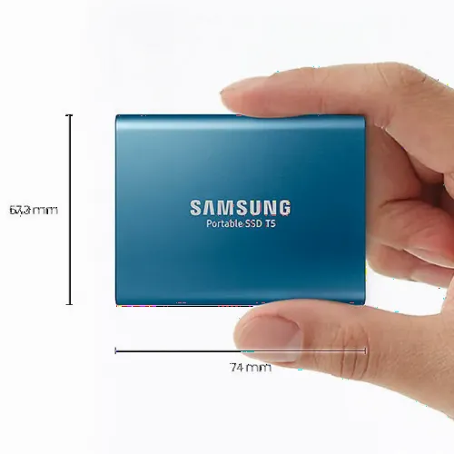 SSD portabil extern Samsung Portable SSD T5, 500 GB, Albastru (MU-PA500B/WW)