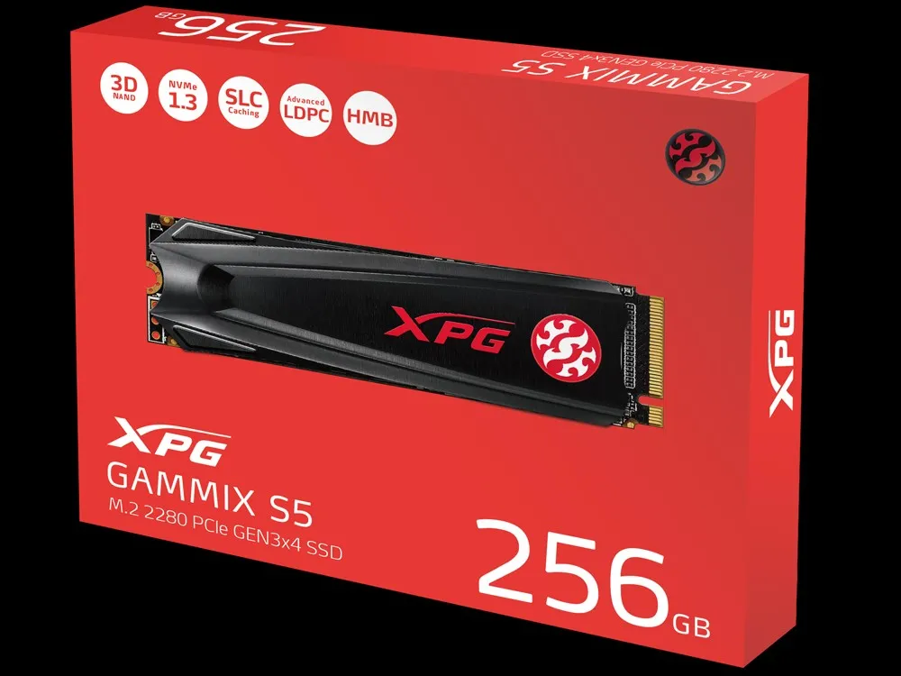 Накопитель SSD ADATA XPG GAMMIX S5, 256Гб, AGAMMIXS5-256GT-C