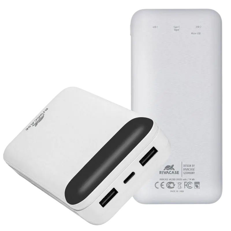 Power Bank Rivacase 20000 mAh, VA2280, White