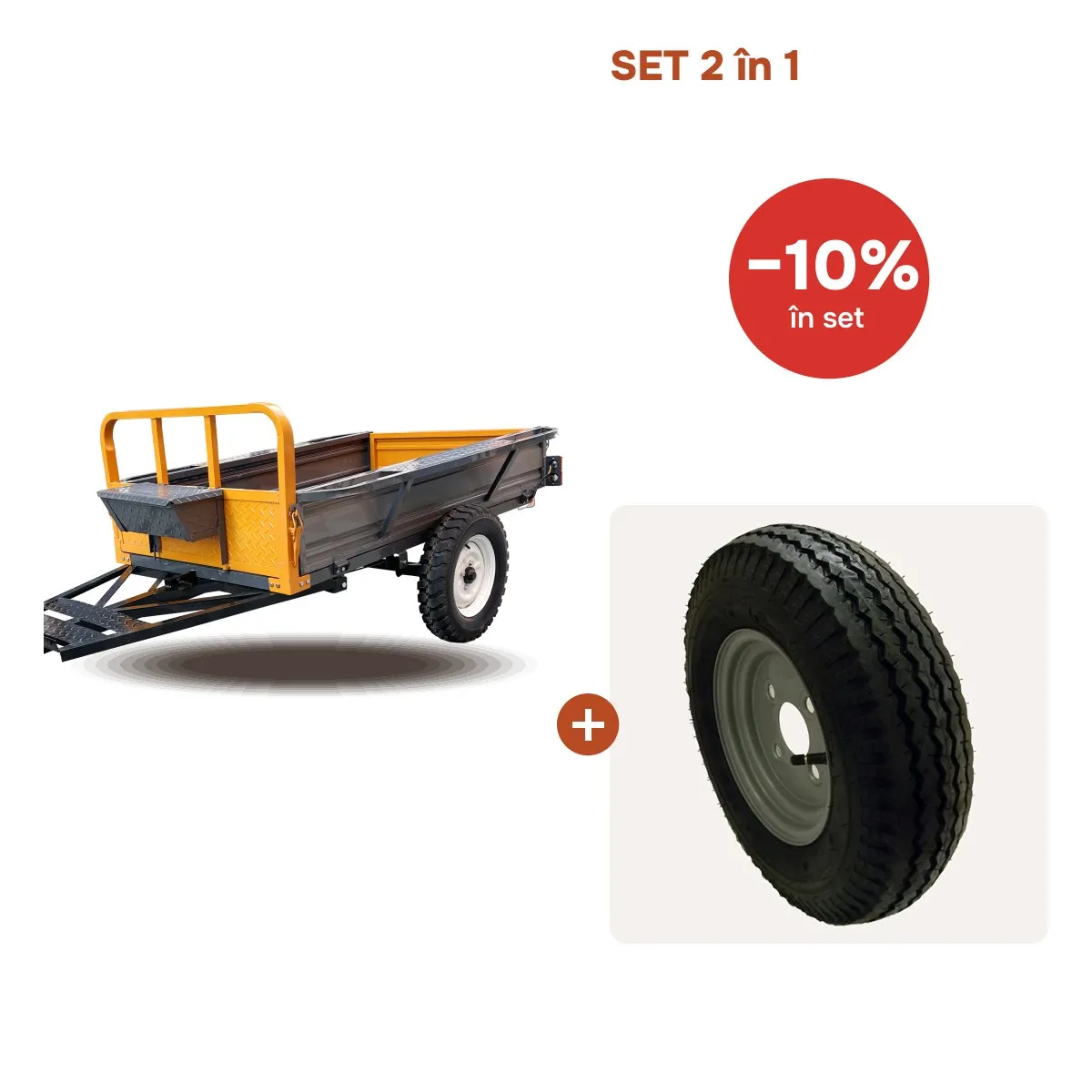Tik Tok Remorca RK 1000 + Roata 5x12 Cadou