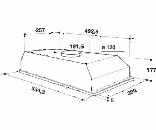 Hota încorporabilă Whirlpool WCT 64 FLY X, Oțel inoxidabil
