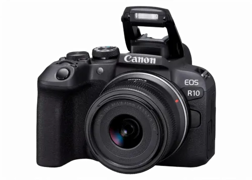 Aparat Foto Mirrorless Canon EOS R10 + RF-S 18-45 IS STM & Adapter, Negru