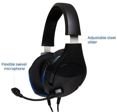 Căști gaming HyperX Cloud Stinger PS4, Cu fir, Negru/Albastru