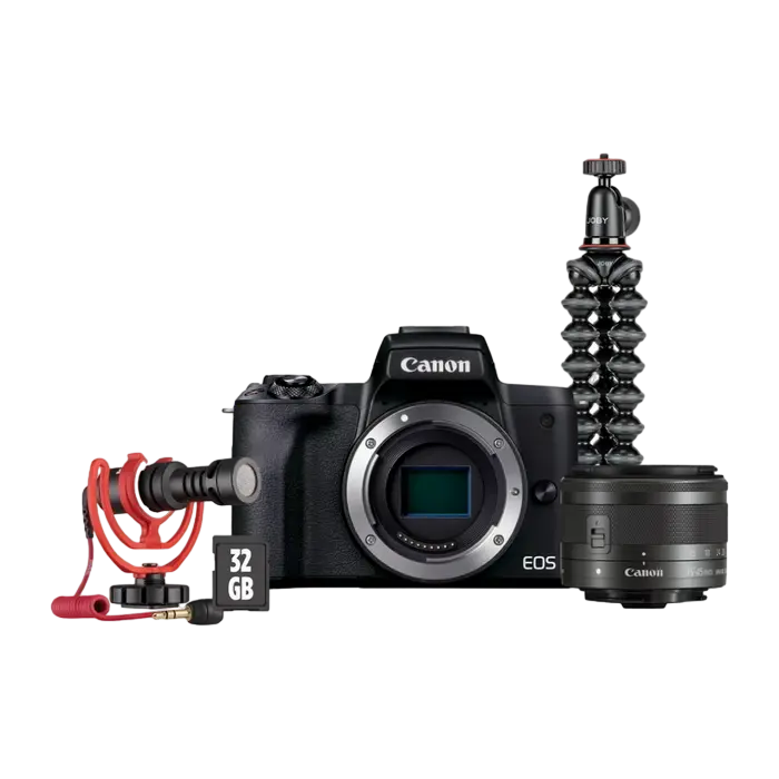 Aparat Foto Mirrorless Canon EOS M50 Mark II Vlogger Kit, Negru