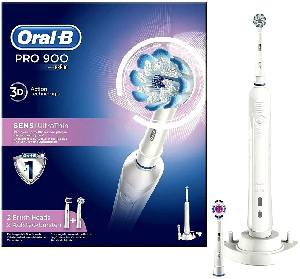 Periuță de dinți electrică Oral-B PRO 900 Sensitive, Alb