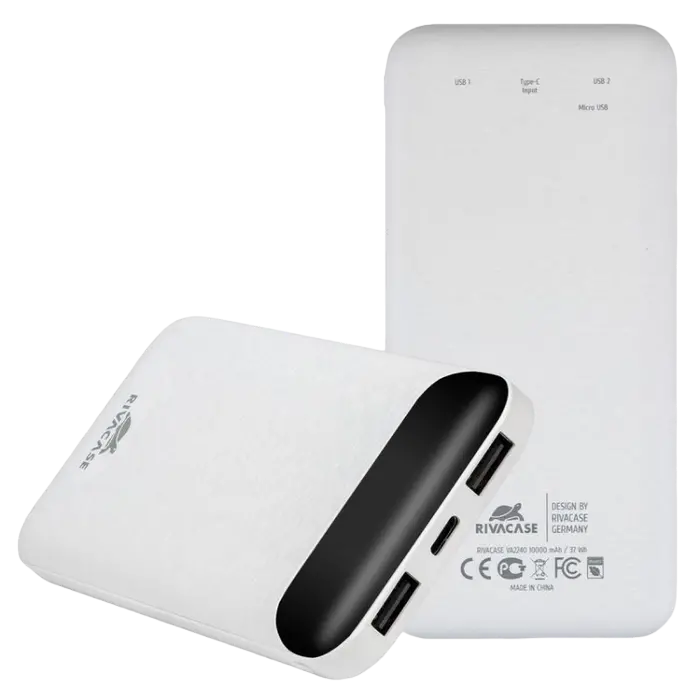 Power Bank Rivacase 10000 mAh, VA2240, White