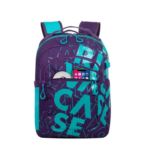 Backpack Rivacase 5430, for Laptop 15,6" & City bags, Violet/Aqua