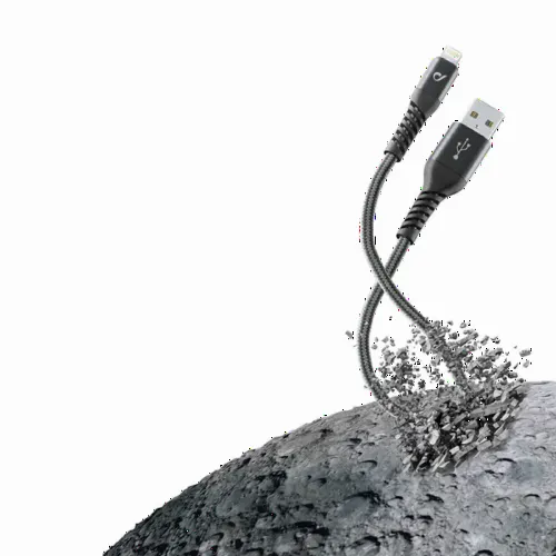 Cablu încărcare și sincronizare Cellularline Tetraforce Cable 200cm - Lightning, USB Type-A/Lightning, 2m, Negru