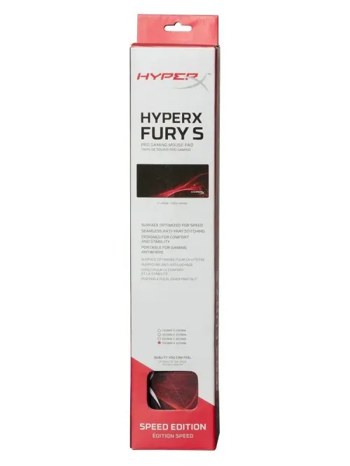 Игровой коврик для мыши HyperX FURY S Pro Speed Edition, Extra Large, Черный/Красный