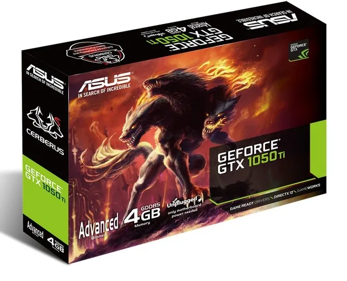 Placă Video ASUS CERBERUS-GTX1050TI-A4G,  4GB GDDR5 128bit