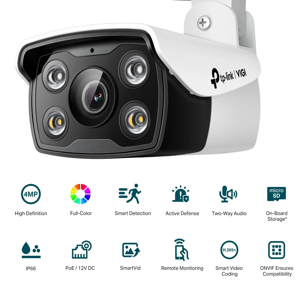 Camera de supraveghere IP TP-LINK VIGI C340HPWSM (4mm), Alb