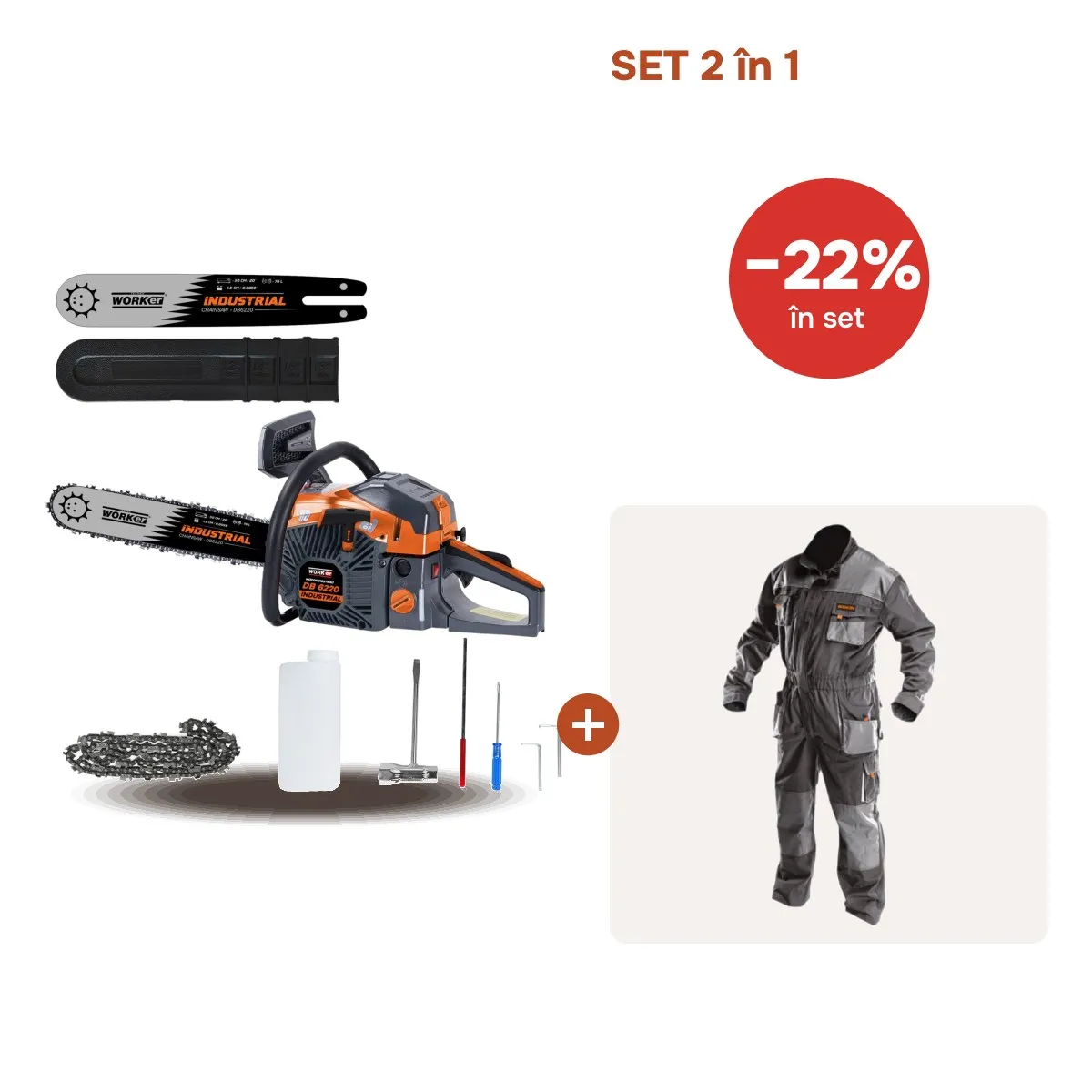 TikTok Drujba Technoworker DB6220 Industriala+ Combinezon de lucru WOKIN M cadou