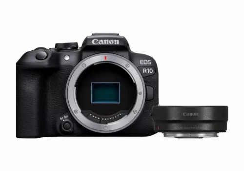 Беззеркальный фотоаппарат Canon EOS R10 Body & Adapter, Чёрный