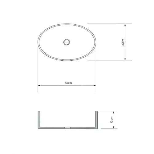 Lavoar din sticla securizata SanDonna Vela Oval (Negru)