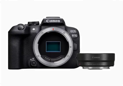Беззеркальный фотоаппарат Canon EOS R10 Body & Adapter, Чёрный