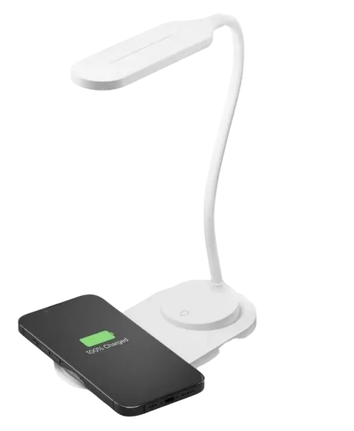Lampa de birou Cellularline Wireless Charging Lamp, Alb