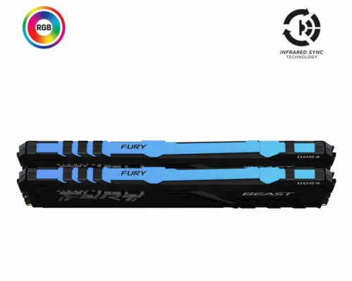 Memorie RAM Kingston FURY Beast RGB, DDR4 SDRAM, 3200 MHz, 64GB, KF432C16BBAK2/64