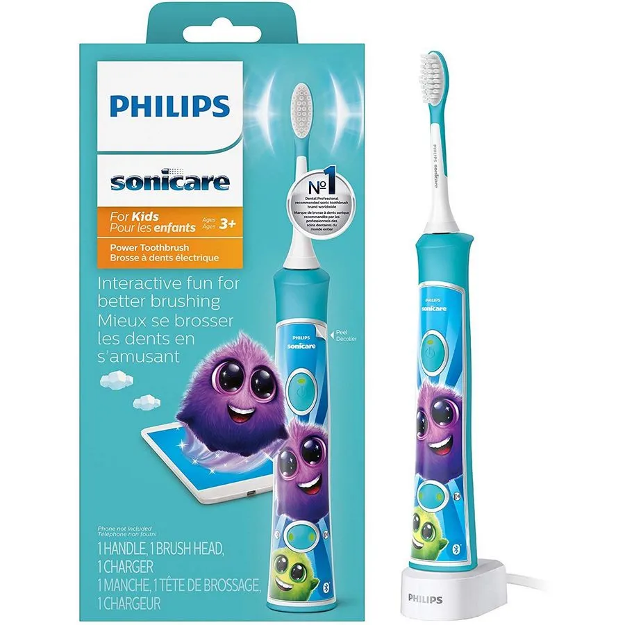 Periuța de dinți electrică sonică PHILIPS Sonicare For Kids HX6321/04, Turcoaz